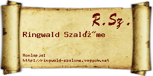 Ringwald Szalóme névjegykártya